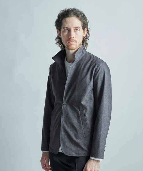 MEN'S BIGI（メンズビギ）の「ドットエアーヘリンボーンプリントスタンドカラージャケット＜保温/透湿/撥水/防シワ/ストレッチ＞Ⓡ（その他アウター・メンズ・ブラック系その他/チャコールグレー/ネイビー・01/02/03/04）」の21枚目の写真