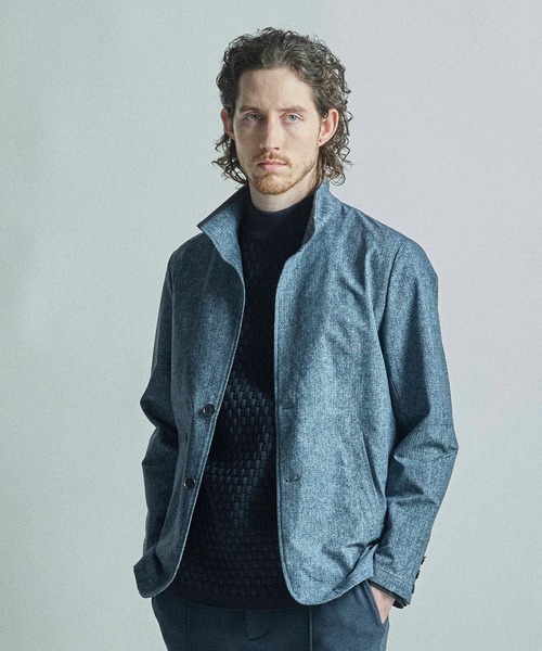 MEN'S BIGI(メンズビギ)の「ドットエアーヘリンボーンプリントスタンドカラージャケット<保温/透湿/撥水/防シワ/ストレッチ>Ⓡ(その他アウター・メンズ・ブラック系その他/チャコールグレー/ネイビー・01/02/03/04)」の22枚目の写真