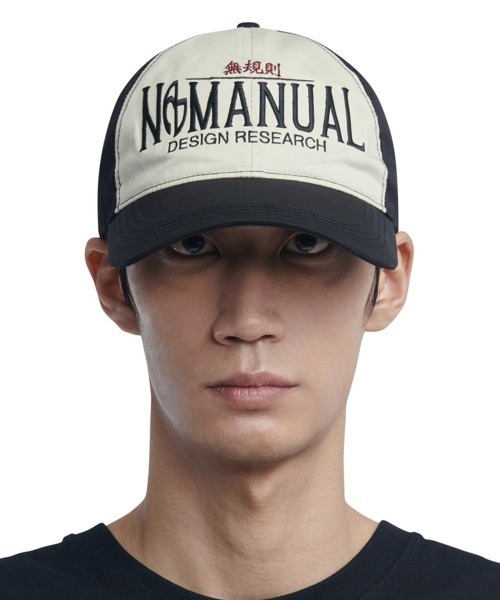 NOMANUAL(NOMANUAL)の「「NOMANUAL /ノーマニュアル」無規則 2C TRUCKER BALL CAP(キャップ・メンズ・ブラック×ホワイト/チャコールグレー・FREE)」の3枚目の写真
