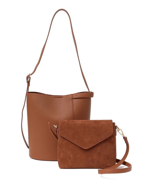 VELETTO(ベレット)の「VELETTO: ポシェット付き 3WAY ワンハンドル バケツ ショルダー バッグ(ショルダーバッグ・レディース・キャメル/ブラウン・ONE SIZE)」の17枚目の写真