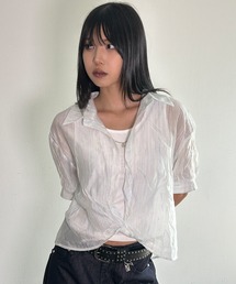 A'GEM/9 × .kom 『.KOMZ/ドットケーオーエムゼット』シアー素材シャツ×リブタンクトップ×チェーンSET