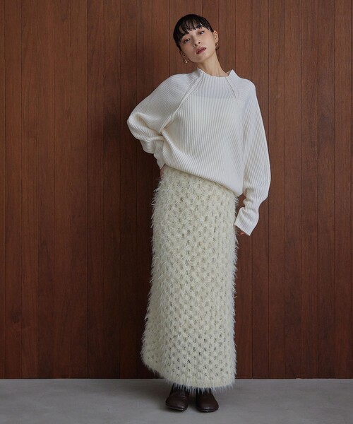 EMMEL REFINES＞EM リブ ボトルネック ニットプルオーバー（ニット