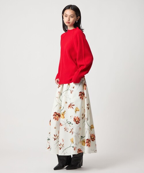 EMMEL REFINES(エメルリファインズ)の「<EMMEL REFINES>EM リブ ボトルネック ニットプルオーバー(ニット/セーター・レディース・オフホワイト/レッド/ライラック・FREE)」の16枚目の写真