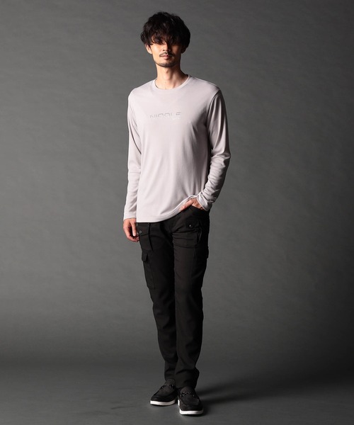 NICOLE CLUB FOR MEN(ニコルクラブフォーメン)の「ロゴ刺繍長袖Tシャツ(Tシャツ/カットソー・メンズ・オフホワイト/ブラック/アッシュグレー/ブルー系・MEDIUM/LARGE/X-LARGE)」の11枚目の写真