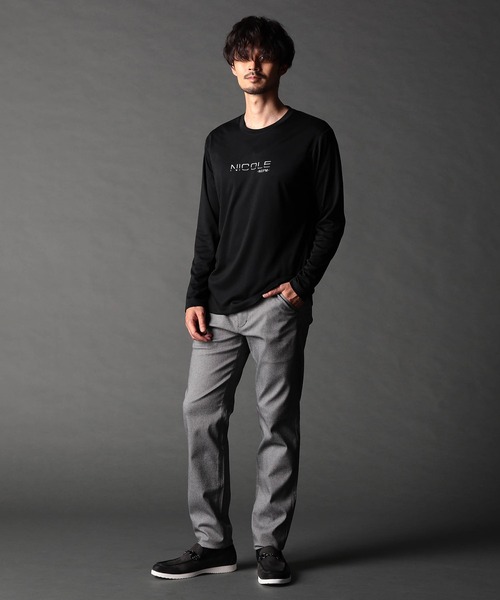 NICOLE CLUB FOR MEN(ニコルクラブフォーメン)の「ロゴ刺繍長袖Tシャツ(Tシャツ/カットソー・メンズ・オフホワイト/ブラック/アッシュグレー/ブルー系・MEDIUM/LARGE/X-LARGE)」の9枚目の写真