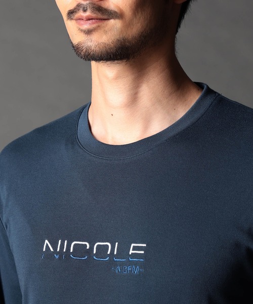 NICOLE CLUB FOR MEN(ニコルクラブフォーメン)の「ロゴ刺繍長袖Tシャツ(Tシャツ/カットソー・メンズ・オフホワイト/ブラック/アッシュグレー/ブルー系・MEDIUM/LARGE/X-LARGE)」の13枚目の写真