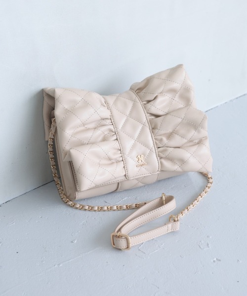 初回分完売】リボンキルティングバッグ（ショルダーバッグ）｜one