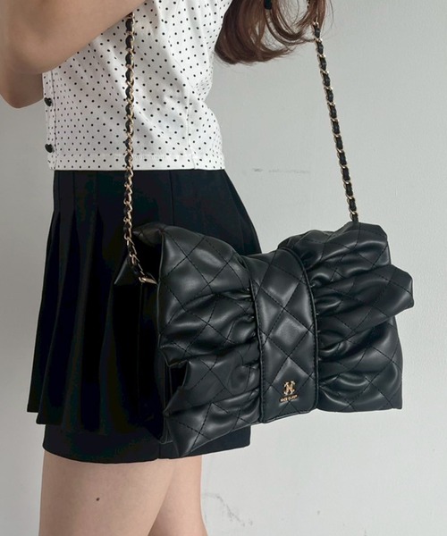 NICE CLAUPリボン付きキルティングショルダーBAG リボンキルティングショルダーバッグ | one after another NICE