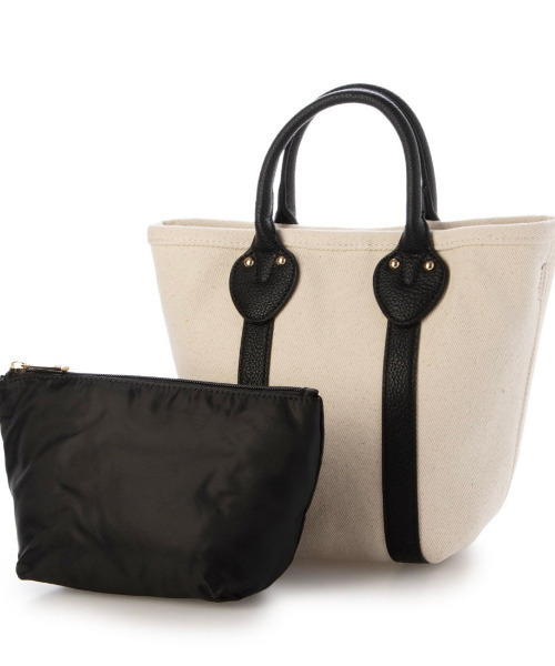 cache cache(カシュ カシュ)の「カシュカシュ cachecache / 2ショルダー付きキャンバストートバッグ(トートバッグ・レディース・ブラック/グレー/ベージュ・FREE)」の9枚目の写真