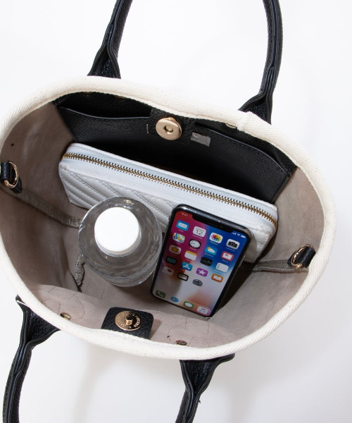 cache cache(カシュ カシュ)の「カシュカシュ cachecache / 2ショルダー付きキャンバストートバッグ(トートバッグ・レディース・ブラック/グレー/ベージュ・FREE)」の11枚目の写真