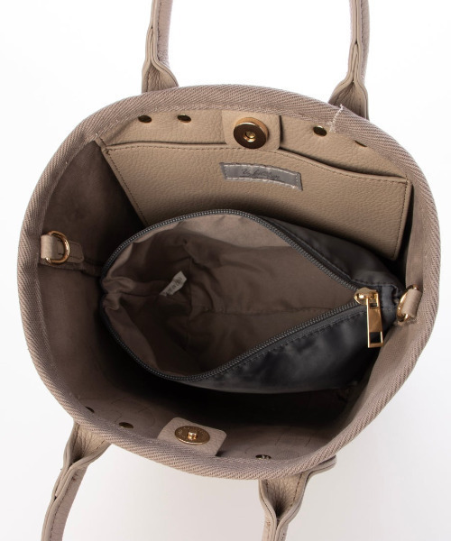 cache cache(カシュ カシュ)の「カシュカシュ cachecache / 2ショルダー付きキャンバストートバッグ(トートバッグ・レディース・ブラック/グレー/ベージュ・FREE)」の15枚目の写真