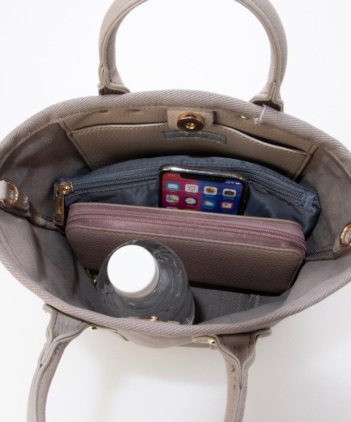 cache cache(カシュ カシュ)の「カシュカシュ cachecache / 2ショルダー付きキャンバストートバッグ(トートバッグ・レディース・ブラック/グレー/ベージュ・FREE)」の20枚目の写真