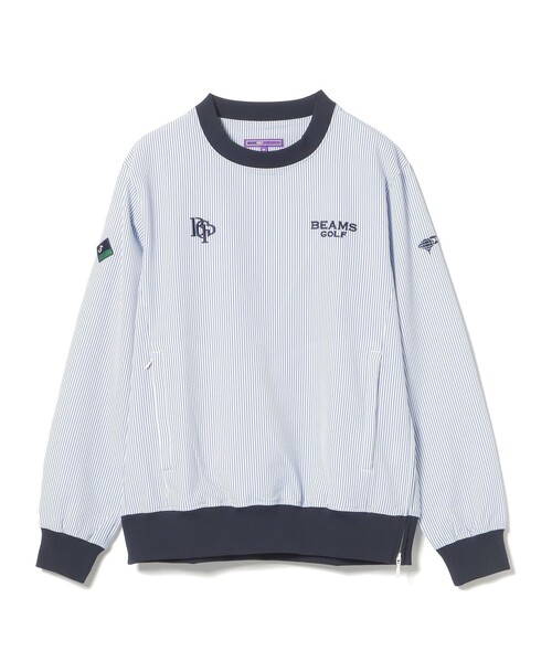 BEAMS GOLF(ビームスゴルフ)の「〈MEN〉PURPLE LABEL / スフィダンテ 刺繍ロゴサッカーストライプ ピステ【撥水】(ブルゾン・メンズ・ネイビー/サックスブルー・SMALL/MEDIUM/LARGE/X-LARGE)」の8枚目の写真