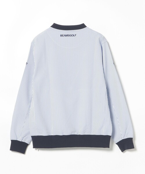 BEAMS GOLF(ビームスゴルフ)の「〈MEN〉PURPLE LABEL / スフィダンテ 刺繍ロゴサッカーストライプ ピステ【撥水】(ブルゾン・メンズ・ネイビー/サックスブルー・SMALL/MEDIUM/LARGE/X-LARGE)」の12枚目の写真