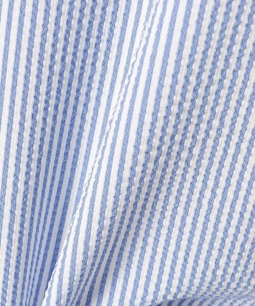 BEAMS GOLF(ビームスゴルフ)の「〈MEN〉PURPLE LABEL / スフィダンテ 刺繍ロゴサッカーストライプ ピステ【撥水】(ブルゾン・メンズ・ネイビー/サックスブルー・SMALL/MEDIUM/LARGE/X-LARGE)」の13枚目の写真