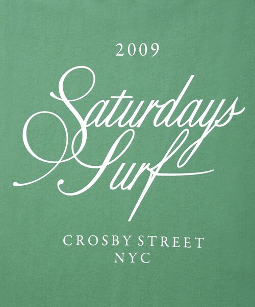 Saturdays NYC(サタデーズ ニューヨークシティ )の「Cursive Saturdays Surf Relaxed SS Tee(Tシャツ/カットソー・メンズ・ミント/ホワイト/ブラウン・S/XL/L/M)」の7枚目の写真
