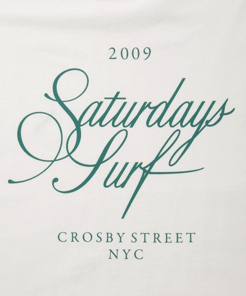 Saturdays NYC(サタデーズ ニューヨークシティ )の「Cursive Saturdays Surf Relaxed SS Tee(Tシャツ/カットソー・メンズ・ミント/ホワイト/ブラウン・S/XL/L/M)」の6枚目の写真