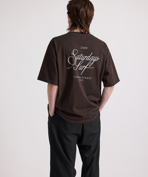 Saturdays NYC(サタデーズ ニューヨークシティ )の「Cursive Saturdays Surf Relaxed SS Tee(Tシャツ/カットソー・メンズ・ミント/ホワイト/ブラウン・S/XL/L/M)」の18枚目の写真