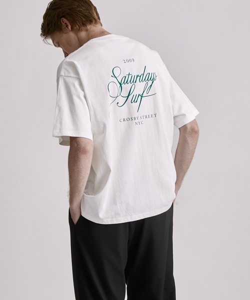 Saturdays NYC(サタデーズ ニューヨークシティ )の「Cursive Saturdays Surf Relaxed SS Tee(Tシャツ/カットソー・メンズ・ミント/ホワイト/ブラウン・S/XL/L/M)」の16枚目の写真