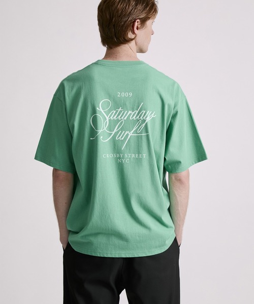 Saturdays NYC(サタデーズ ニューヨークシティ )の「Cursive Saturdays Surf Relaxed SS Tee(Tシャツ/カットソー・メンズ・ミント/ホワイト/ブラウン・S/XL/L/M)」の15枚目の写真