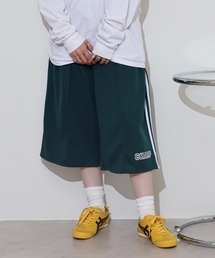 「CHAMP」ロゴプリント脇2本ラインジャージ7分丈ショートパンツ