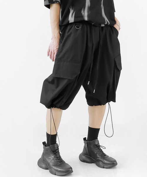 minsobi(ミンソビ)の「Dリング ワイドカーゴショーツ(カーゴパンツ・メンズ・ブラック・FREE)」の20枚目の写真