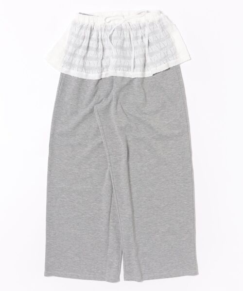 STYLEBLOCK（スタイルブロック）の「Wフェイスカットソーパンツ＆レーススカートセット（その他パンツ・レディース・ブラウン/ブラック/グレー・M）」の6枚目の写真
