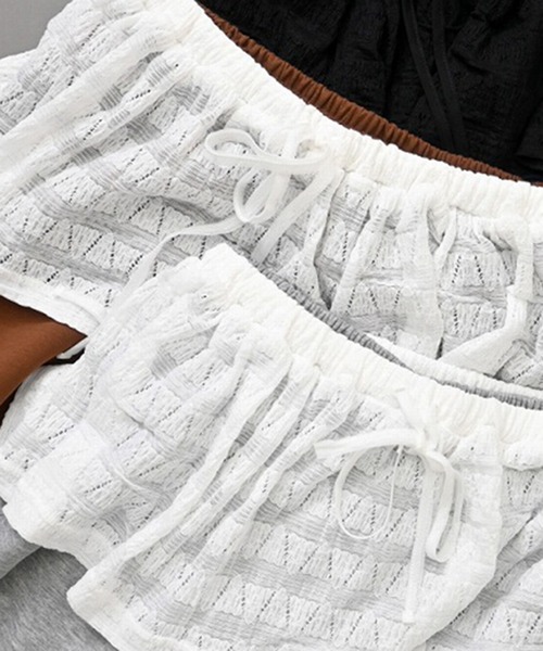 STYLEBLOCK（スタイルブロック）の「Wフェイスカットソーパンツ＆レーススカートセット（その他パンツ・レディース・ブラウン/ブラック/グレー・M）」の10枚目の写真