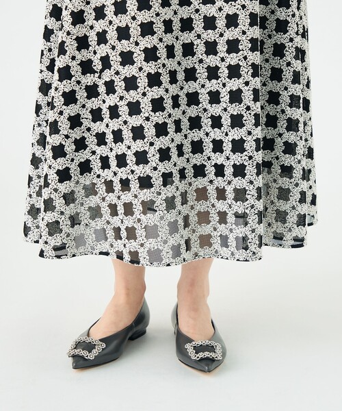 フラッフィーヤーンエンブロイダリー フレアスカート（スカート