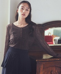 earth music&ecology | フロントボタンレースプルオーバー(Tシャツ/カットソー)