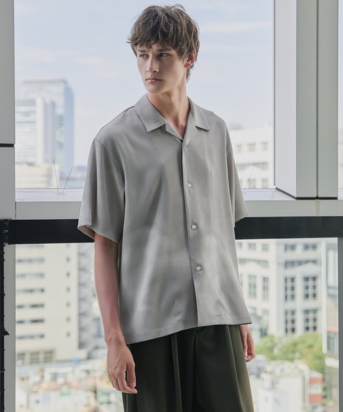 セール】COLD DRY GRADATION PLEATS オープンカラーシャツ（シャツ