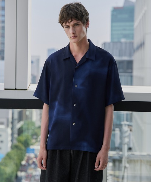 COLD DRY GRADATION PLEATS オープンカラーシャツ（シャツ/ブラウス