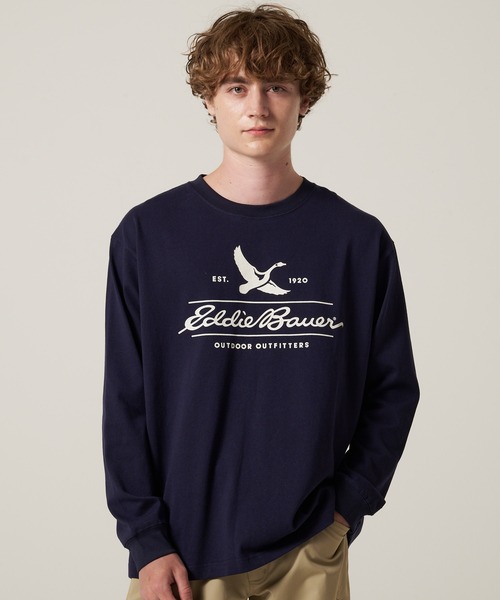 Eddie Bauer(エディーバウアー)の「クラシックロゴ プリント 長袖 Tシャツ(Tシャツ/カットソー・メンズ・ホワイト/ダークネイビー/ブラック/バーガンディー・S/XL/L/M/XXL)」の3枚目の写真