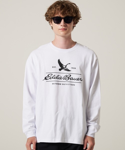 Eddie Bauer(エディーバウアー)の「クラシックロゴ プリント 長袖 Tシャツ(Tシャツ/カットソー・メンズ・ホワイト/ダークネイビー/ブラック/バーガンディー・S/XL/L/M/XXL)」の6枚目の写真
