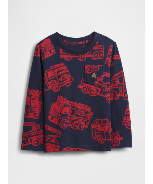 GAP（ギャップ）の「ブラナン フェイバリット ポケットTシャツ (幼児・ベビー)（Tシャツ/カットソー・キッズ・ネイビー/オフホワイト・80ｃｍ/90cm/95cm/100cm/105cm/110cm）」の2枚目の写真