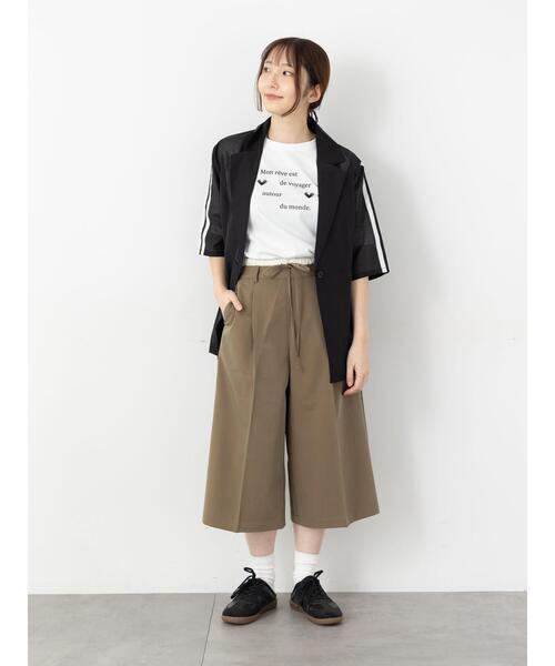 Te chichi TERRASSE(テチチテラス)の「ライン入りシアージャケット(ノーカラージャケット・レディース・グレー/ブラック/カーキ・F)」の4枚目の写真