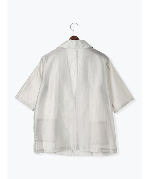 Te chichi TERRASSE(テチチテラス)の「ライン入りシアージャケット(ノーカラージャケット・レディース・グレー/ブラック/カーキ・F)」の12枚目の写真