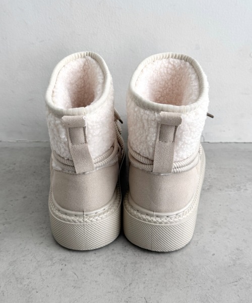 セール】レースアップボアムートンブーツ（ブーツ）｜Loueme