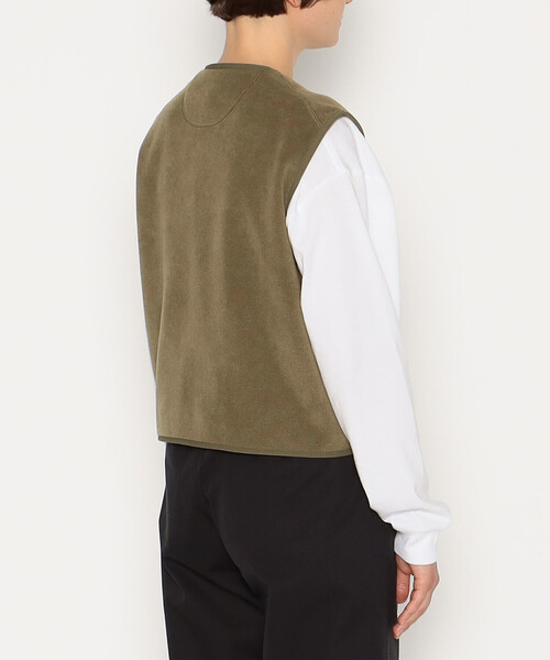 DANTON（ダントン）の「WOMEN'S FLEECE COLLARLESS VEST（ベスト・レディース・ブラック/グリーン/オレンジ系その他/カーキ/チャコール/ダークグレー/クリーム・38/36）」の13枚目の写真