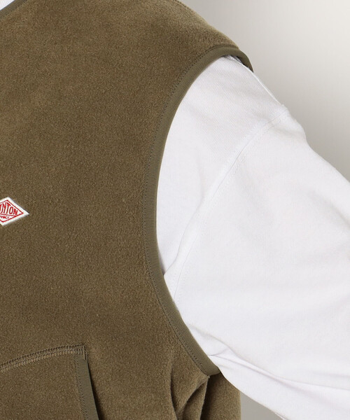 DANTON（ダントン）の「WOMEN'S FLEECE COLLARLESS VEST（ベスト・レディース・ブラック/グリーン/オレンジ系その他/カーキ/チャコール/ダークグレー/クリーム・38/36）」の17枚目の写真