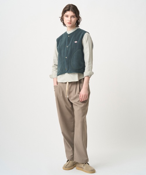 DANTON（ダントン）の「WOMEN'S FLEECE COLLARLESS VEST（ベスト・レディース・ブラック/グリーン/オレンジ系その他/カーキ/チャコール/ダークグレー/クリーム・38/36）」の9枚目の写真