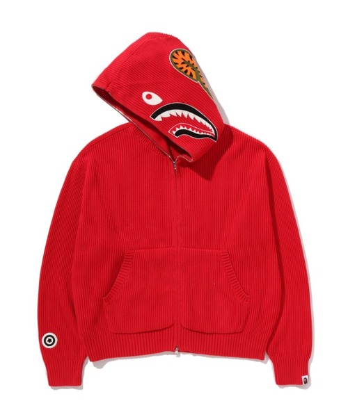 A BATHING APE（アベイシングエイプ）の「SHARK FULL ZIP KNIT HOODIE（ニット/セーター・メンズ・レッド/ブラック・X-LARGE/MEDIUM/SMALL/LARGE）」の4枚目の写真