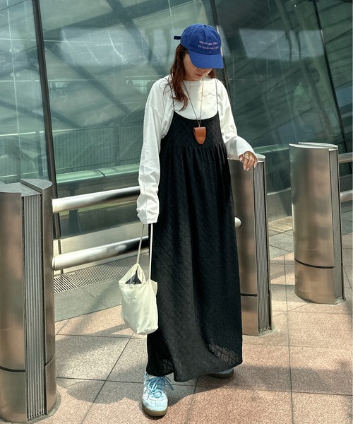 PILIT（ピリット）の「【インナーSET】ジャガードキャミワンピース（ワンピース・レディース・アイボリー/ブラック・MEDIUM）」の19枚目の写真