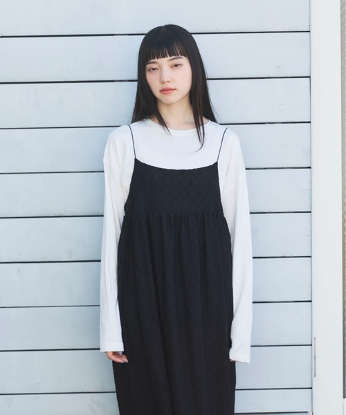 PILIT（ピリット）の「【インナーSET】ジャガードキャミワンピース（ワンピース・レディース・アイボリー/ブラック・MEDIUM）」の21枚目の写真