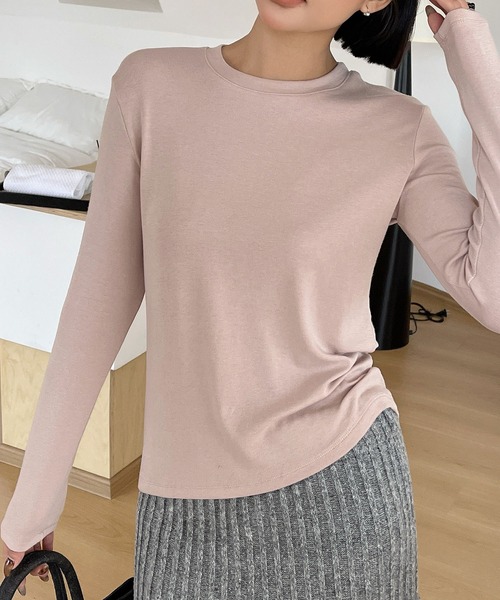 Lace Ladies（レースレディース）の「クルーネック  長袖 ベーシック プルオーバー カットソー（Tシャツ/カットソー・レディース・ブラック/ネイビー/ダークグレー/ピンク/ライトグレー/ホワイト・FREE）」の22枚目の写真
