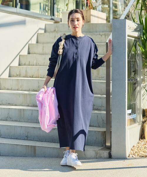 セール】限定展開 USAコットン ヘンリーネック ロングスリーブ