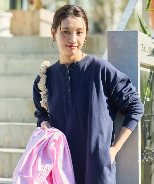 コットン クルーネックワンピース コットンシルクカノコ クルーネックワンピース | GALERIE VIE