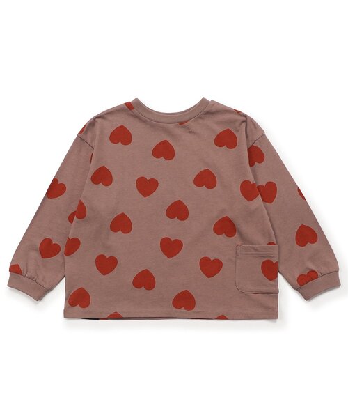 BREEZE（ブリーズ）の「【前後着用OK】どっちも正解 DAISUKI 総柄ロンT_ジュニア対応（Tシャツ/カットソー・キッズ・ブラウン/グレー/ネイビー/アイボリー/レインボー/ピンク/サックスブルー/キャメル・130/140/90/100/110/120/80）」の4枚目の写真