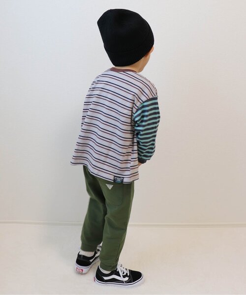 BREEZE（ブリーズ）の「【前後着用OK】どっちも正解 DAISUKI 総柄ロンT_ジュニア対応（Tシャツ/カットソー・キッズ・ブラウン/グレー/ネイビー/アイボリー/レインボー/ピンク/サックスブルー/キャメル・130/140/90/100/110/120/80）」の12枚目の写真