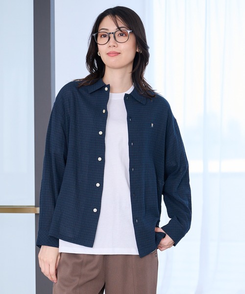 Arnold Palmer(アーノルドパーマー)の「シェア パナマチェック 長袖シャツ + 半袖Tシャツ セット(アンサンブル・レディース・ブラウン/ブラック/グリーン・LL/XS/L/M/S)」の12枚目の写真